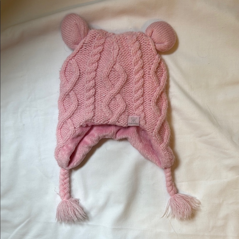 Koala Kids Pink Knit Hat with Bear Ears